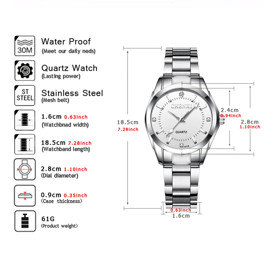 Women's Watch Simple Design Luxury Stainless Steel Women Gift for Ladies